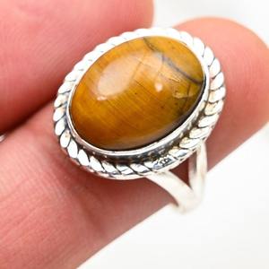 Classical <b>Ring</b> Jewelry For Women Silver Boho Style Jewelry 925 Sterling Silver <b>Tiger</b> <b>Eye</b> Gemstone Handmade <b>Ring</b> Gift For Wife - Product Image 4