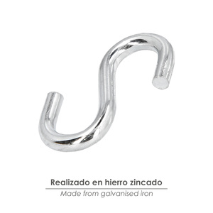 Gancho en forma de S de hierro cincado, 50 mm. Uso Doméstico - Product Image 4