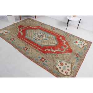 0.4x8.4 ft Rug, Turkish Vintage <b>Runner</b> Rug, <b>Red</b> Wool Rug - Product Image 2