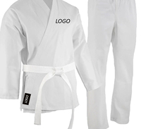 Uniforme de Karate con Logotipo Personalizado, 100% Algodón, Transpirable, Unisex, para Adultos, Ropa de Artes Marciales, Blanca, Corte Regular