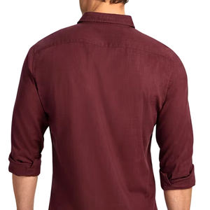 Mahroon Couleur Unie Fabriqué Au Pakistan Bon Vendeur Avec Propre Conception Respirant Premium Qualité Casual Chemises À Manches Longues - Product Image 6