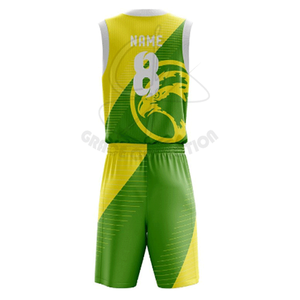 Uniformes de basket-ball en polyester 100% sublimés par équipe sportive entièrement par sublimation avec ensemble d'uniformes de marque de distributeur - Product Image 2