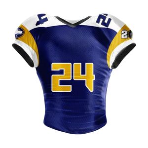 Maillots de football américain par sublimation, design personnalisé, 100% polyester, léger, respirant, pour hommes, femmes et jeunes, vêtements d'équipe - Product Image 1