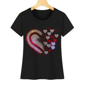 Hot Diamond Camiseta de cuello redondo Mujer ocio verano manga corta transpirable camisetas 2024 - Product Image 1
