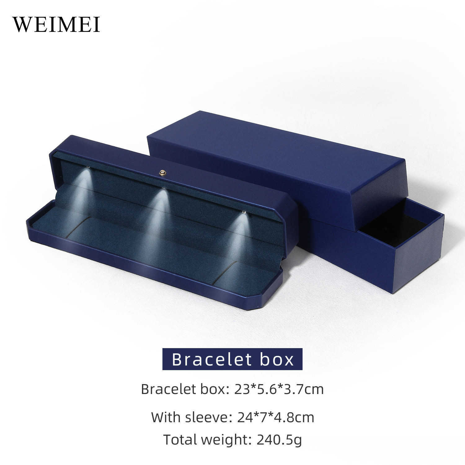 กล่องสร้อยข้อมือสีฟ้า