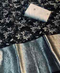 Consigue una elegancia sin esfuerzo en nuestros elegantes saris de lino, con diseños minimalistas, perfectos para ropa de oficina. - Product Image 3