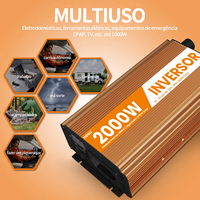 Convertisseur Onduleur Monophasé HOULI 12V-110V pour Voiture/Camping-car/Maison, Onde Sinusoïdale Modifiée 1000W-2000W, 24V-48V-60V-72V vers 12V-220V 50/60Hz pour Usage Domestique
