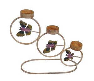 Bougeoir décoratif en métal plaqué or aspect papillon support décoratif fait à la main pour bougeoir meilleure fabrication - Product Image 2