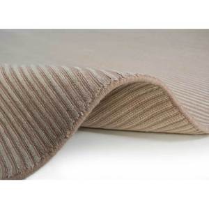 Basis Beige & <b>Brown</b> Striped Hand Loom <b>Wool</b> & Viscose Rug for Home Hwv-2000 - Product Image 5