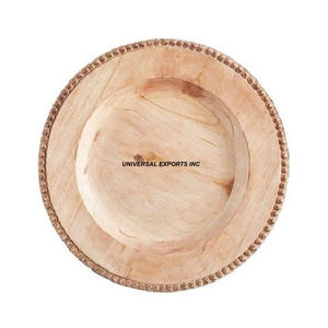 Assiette de chargeur naturelle en bois de haute qualité faite à la main sous l'assiette classique élégante nouvelle assiette de chargeur en bois fantaisie - Product Image 6