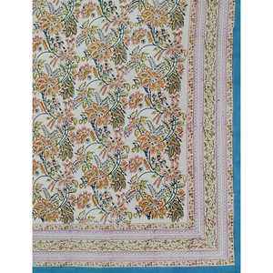 King Size 100% Cotton Hand Block Printed Double Bedsheet Pillow Covers Eco-Friendly Floral <b>Comforter</b> <b>Set</b> for Home 3pcs <b>Set</b> - Product Image 2