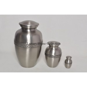 Ollas de almacenamiento de cenizas funerarias recubiertas de polvo de Color blanco y urnas de cenizas de borde dorado última llegada suministros creativos hechos a mano - Product Image 3