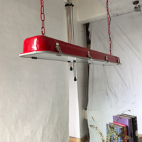 Luminaire suspendu moderne industriel rouge à double tube pour restaurant, bar, café, loft