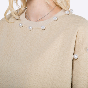 Jersey personalizado para mujer, sudadera, fabricantes de ropa, ropa de moda, Jersey, Sudadera con capucha, sudaderas con perlas de manga larga - Product Image 5