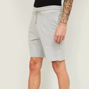 Pantalones cortos de algodón de secado rápido para hombre, pantalones cortos transpirables de cintura elástica para correr, cierre de cordón de lana con pantalones deportivos, bolsillos digitales sólidos - Product Image 5