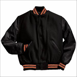 Nuevas Chaquetas Varsity Personalizables para Hombre, de Piel de Oveja, con Cuello Alto, Bordadas, de Lona, Casuales, Universitarias, Reversibles, con Cierre Frontal, OEM - Product Image 1