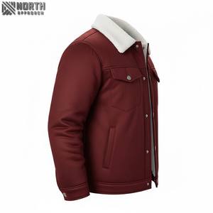Veste en cuir unie, imperméable et décontractée à la mode de qualité supérieure blouson d'aviateur avec logo personnalisé pour la saison d'hiver des fabricants d'équipement d'origine - Product Image 3