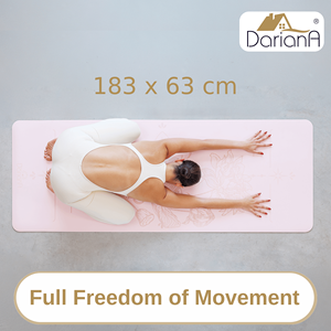 Tapis de yoga DarianA rose en TPE avec motif floral, antidérapant, guide d'alignement, tapis d'exercice universel - Product Image 4