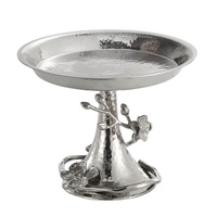 Bol à piédestal doré en aluminium, fait à la main, rond, classique, personnalisé, décoratif pour Ramadan, Date de service, pour la décoration de Table
