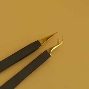 Pince à épiler en acier inoxydable Diamond Grip pour extensions de cils professionnelles, pince à épiler antistatique de précision, matériau de haute qualité - Product Image 2