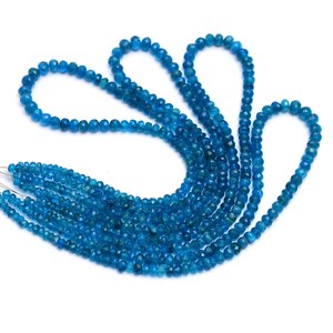 Cuentas Redondas Facetadas de Apatita Neón de 4mm-6.5mm, Piedras Preciosas Sueltas de Apatita Azul Neón Natural para Joyería - Product Image 5