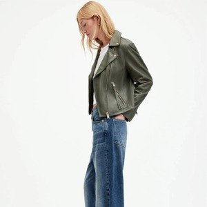 Cómoda chaqueta de cuero genuino para mujer de diseño de Venta caliente en cuero de color marrón chaquetas de cuero transpirables de longitud larga - Product Image 3