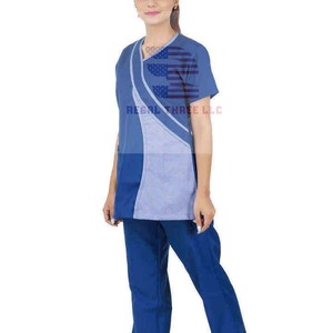 Custom V-Neck Unisex Hospital Scrubs Uniforme Conjuntos Clínica Personal Scrub Uniforme Set - Product Image 4