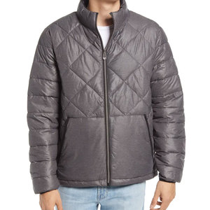 Fabrication en usine veste bouffante décontractée pour hommes nouveauté col montant fermeture à glissière personnalisée avant saison d'hiver en gros - Product Image 4