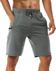 <b>Men's</b> <b>Shorts</b> Comfortable Cotton Workout <b>Shorts</b> Elastic Waist Running <b>Shorts</b> <b>With</b> <b>Zipper</b> <b>Pockets</b> - Product Image 2