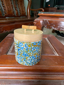 Jars en bambou ronds/carrés élégants de différentes couleurs avec incrustation de nacre - Contenants de cuisine polyvalents et décoration d'intérieur - Product Image 6