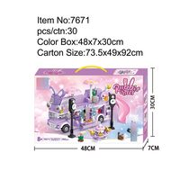 En gros 486pcs Faire semblant de jouer maison de poupée Violet Bus Danse Lapin Jouets Pour Filles Bricolage Modèle Bloc de Construction Enfants Cadeau