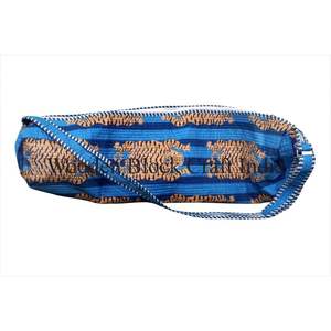 Sac de yoga élégant imprimé tigre, sac de sport moderne unisexe en tissu de coton avec fermeture éclair et sangle réglable pour l'extérieur - Product Image 1