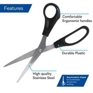 Nouvelle Collection Ciseaux ergonomiques polyvalents à manche en plastique 2 ans de garantie Ciseaux universels en plastique ménagers 20.4 cm - Product Image 3