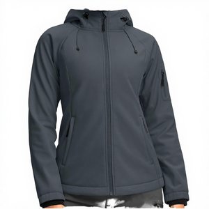 Chaqueta Softshell Ligera de Moda para Mujer, Color Sólido, Impermeable, Cortavientos, con Cierre, Cuello Camisero, Tejida, Invierno 2026 - Product Image 6