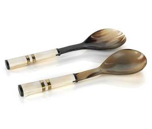 Juego de cuchara de cuerno artesanal único creado a partir de materiales de cuerno natural perfecto para cocinas de granja y amantes de la decoración rústica - Product Image 3