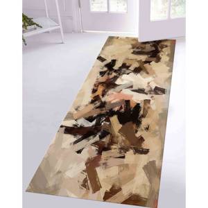 Tapis aux tons bruns abstraits : Tapis de salon imprimé en 3D, Tapis en chenille - Product Image 4