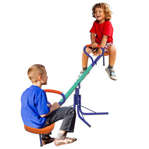 Balançoire à bascule Outsunny pour enfants de 3 à 8 ans avec rotation à 360 °, en acier et PP, 192x60x60 cm - Product Image 1
