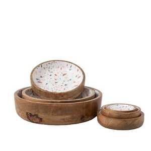 ชามไม้สำหรับโรงแรมชามสลัดเครื่องใช้ในครัวเครื่องใช้บนโต๊ะอาหารดีไซน์เคลือบเคลือบแบบกำหนดเองได้ - Product Image 5