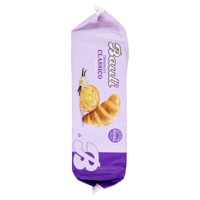 Croissant classique sucré Bauli 6x50g (300g) à la vanille, pâtisserie cuite - Certifié casher et HACCP, durée de conservation de 24 mois, fabriqué en Italie