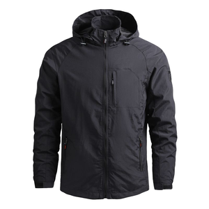 Chaqueta cortavientos impermeable para exteriores para hombres y mujeres, logotipo personalizado, estilo informal, cierre de cremallera, servicio OEM de talla grande para invierno - Product Image 4