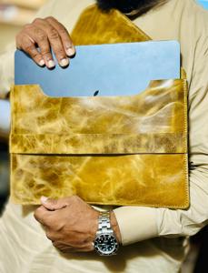 Premium Crazy Horse Leather <b>Sleeve</b> Business Lightweight Vintage Laptop Bag Durable <b>Protective</b> Case for Daily Work LLS-0201 - Product Image 5