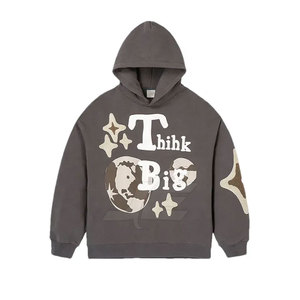 Alta calidad 100% algodón Puff impresión Sudadera con capucha Casual Streetwear invierno Gran oferta con cuello con capucha patrón sólido - Product Image 1