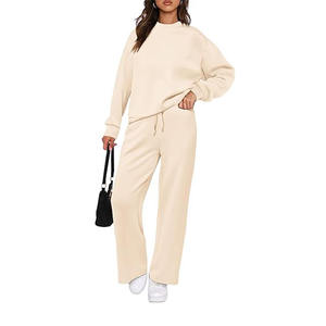 Conjunto de 2 Piezas Personalizado para Mujer, Chándal de Dos Colores, Diseño de Moda de Invierno, Chaquetas con Cremallera de Manga Larga, Traje Casual de 2 Piezas para Mujer - Product Image 1