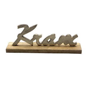 Decoración de mesa de aluminio/madera GOTT NYTT AR W/Base para el hogar decorativo níquel áspero Navidad decorativo hecho a mano personalizado - Product Image 6