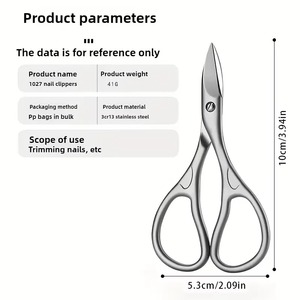 Cortaúñas Profesional para Manicura y Pedicura, Tijeras para Uñas de Manos y Pies, Cejas y Pestañas, Multiusos con Hoja Curva - Product Image 6
