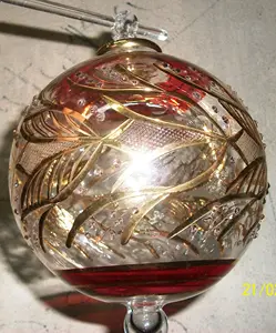 Ornamenti per decorazioni natalizie da collezione in vetro dorato 2022 nuovo stile di Design unico albero artigianale di natale egiziano fatto a mano di lusso