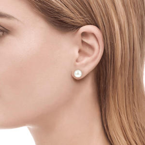 Jeulia Cultured Pearl Sterling <b>Silver</b> <b>Stud</b> Earrings - Product Image 4