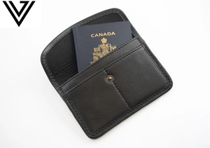 กระเป๋าสตางค์หนังวัวแบบพับสองทบแบบพรีเมี่ยมกระเป๋าสตางค์ใส่พาสปอร์ตทำด้วยมือใส่ได้ทุกเพศผ้าฝ้ายแบบบางเปิดได้ทนทานป้องกัน RFID ได้ทุกโอกาส - Product Image 2