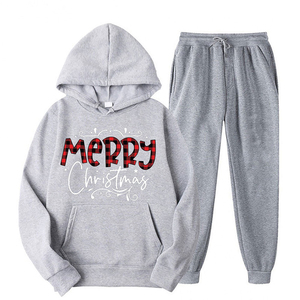 Conjuntos navideños unisex de manga larga para correr, pantalón para fiestas, chándal con bolsillos, característica de maternidad, chándal de dos piezas de invierno - Product Image 3