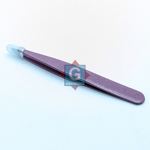 Pince à épiler en acier inoxydable Gray Rocks, outil de beauté, pointe fine, couleur et logo personnalisés, pour femmes - Product Image 3